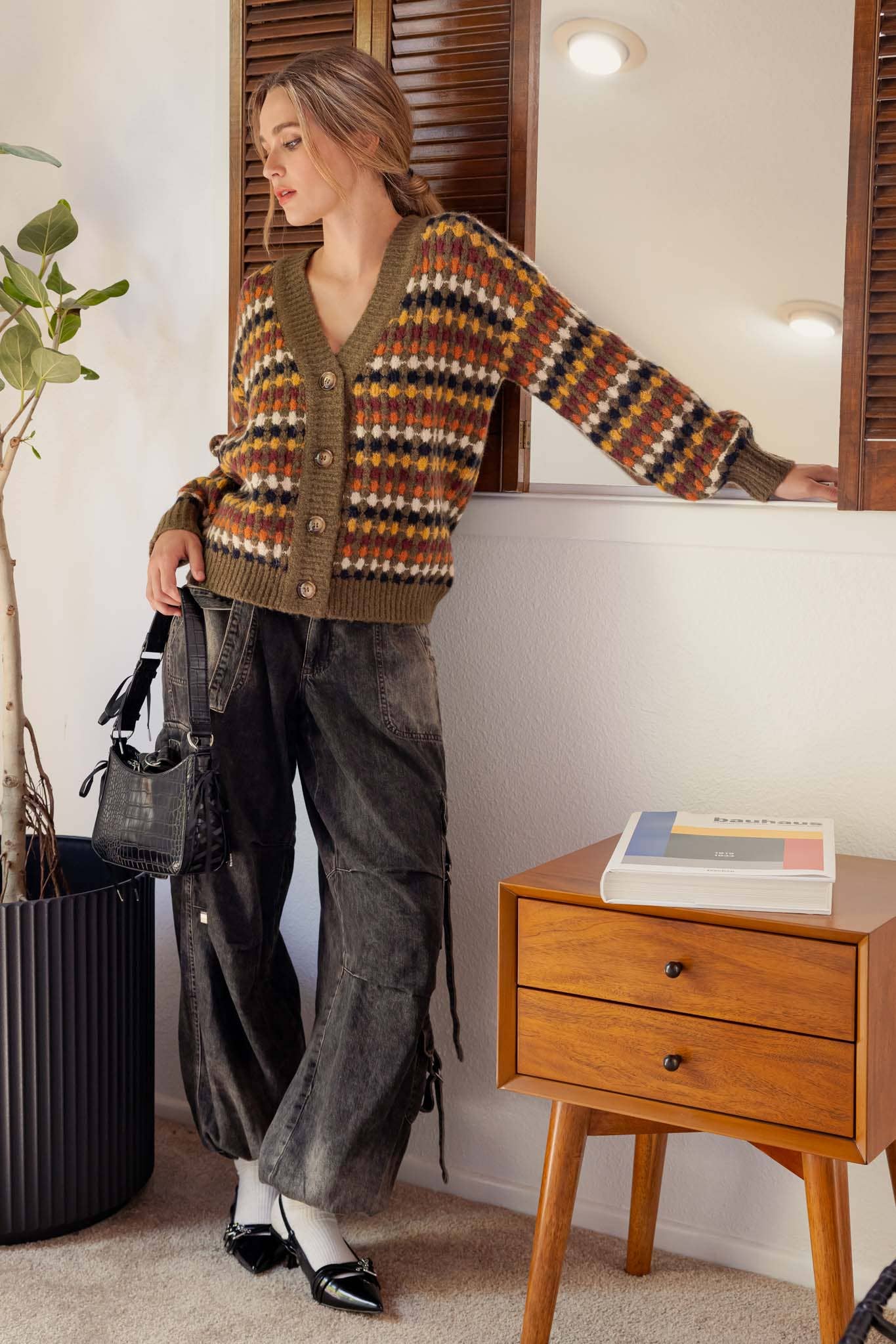 Multicolor Boyfriend Knit Cardigan