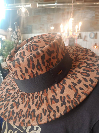 Mimi Felt Leopard Boater Hat