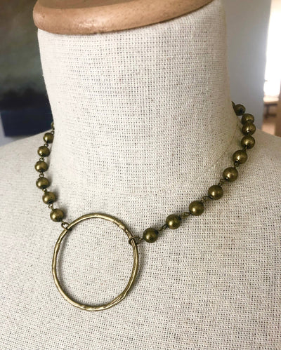 Full Circle Stone Stunner Necklace: Jasper