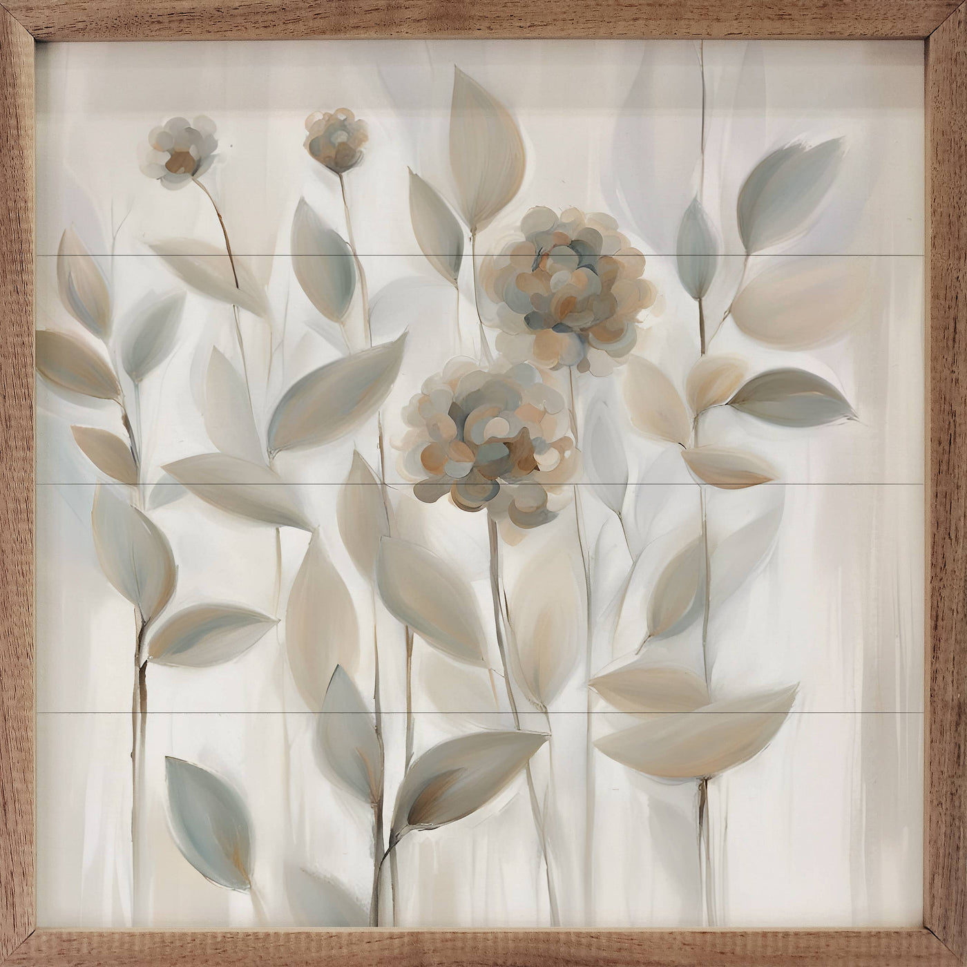 Flowers In Tan: 8 x 8 x 1.5