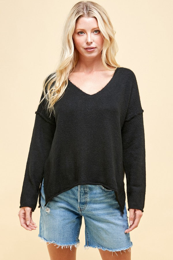 Soft V Neck Knit Sweater