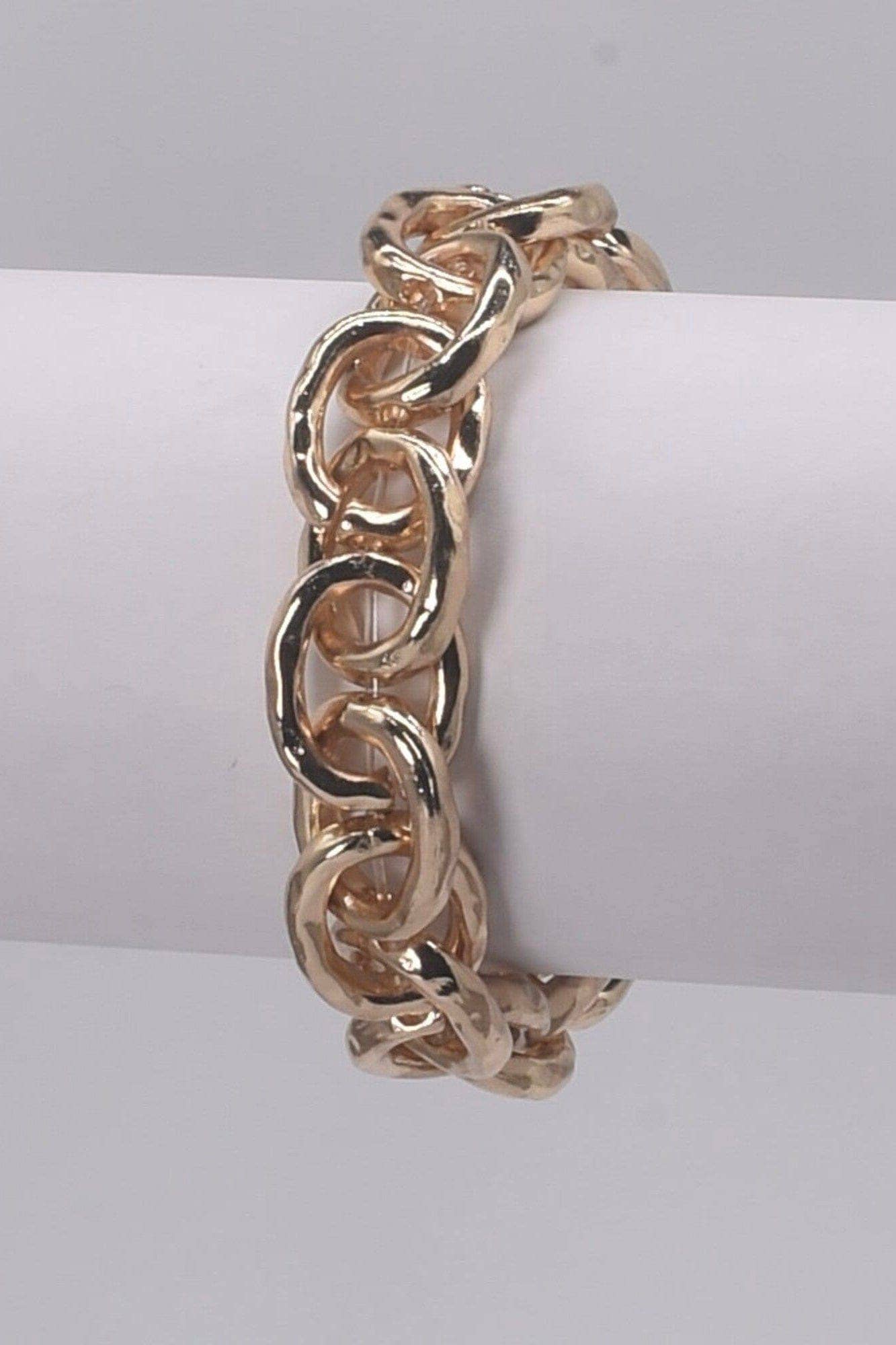 Link Chain Stretch Bracelet: Gold