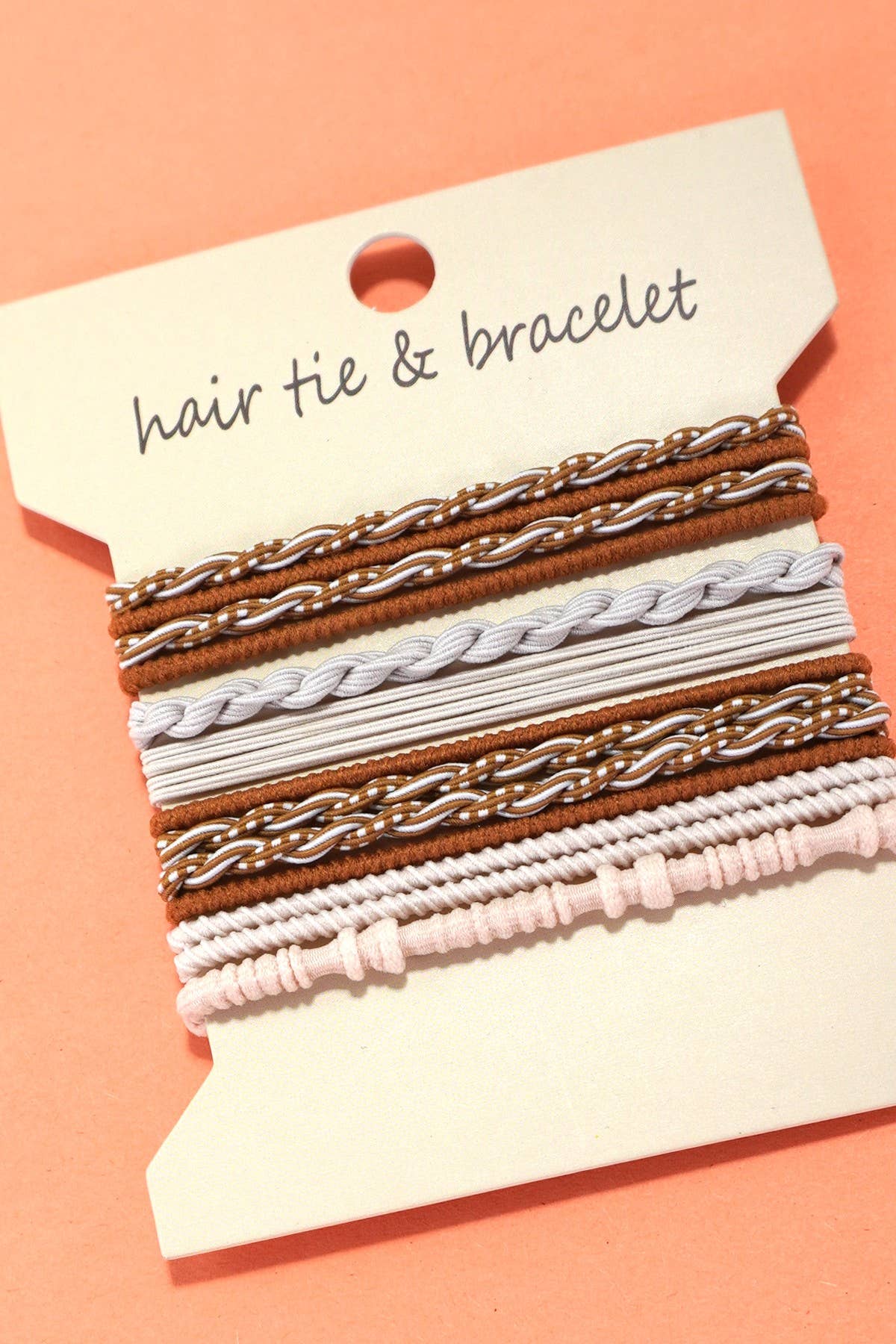 BOHO DUAL FUNCTION KNOT BRACELET HAIR TIES | 40BH103: Pastel,Olive,Tan