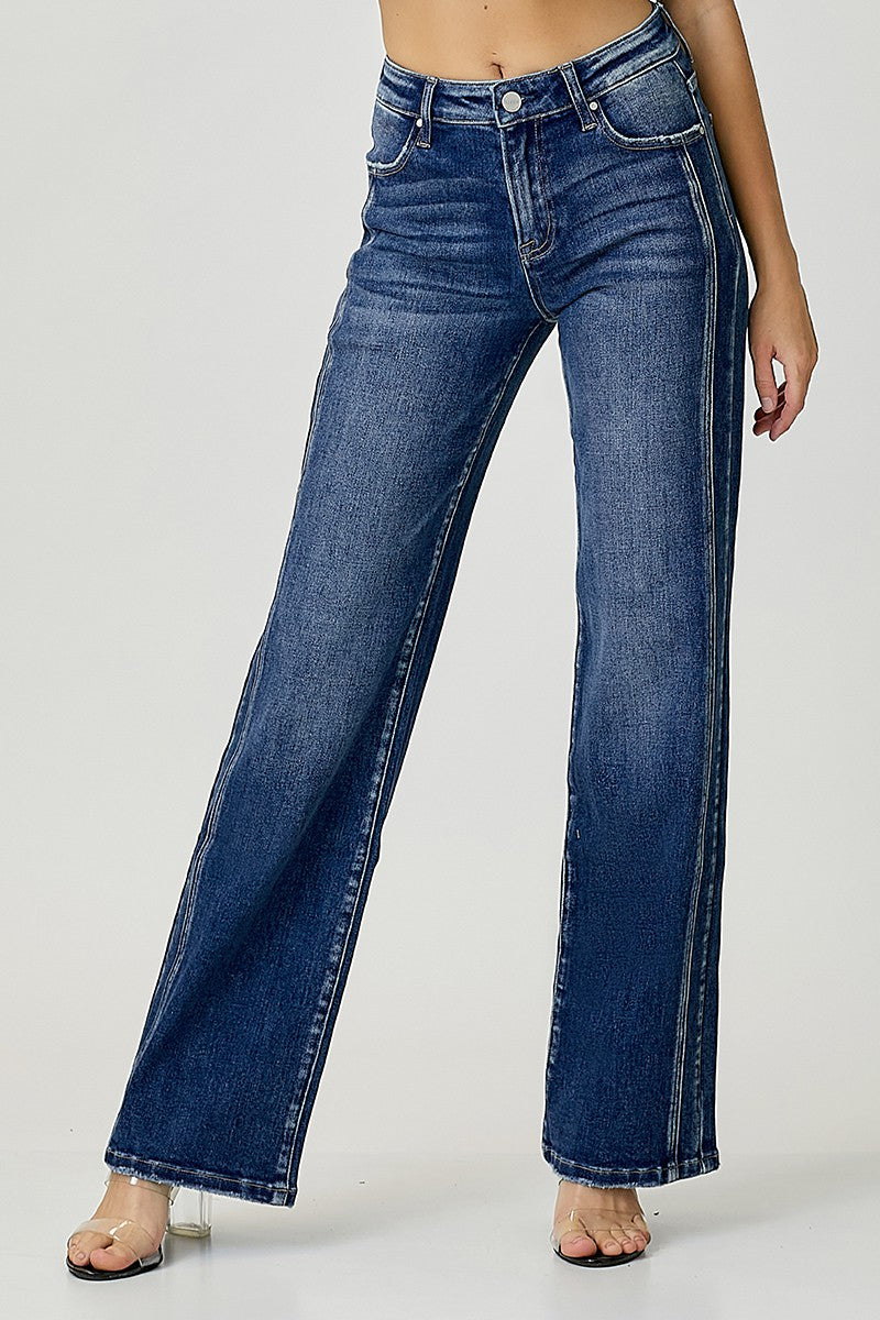 Plus Size Mid Rise Straight Jeans