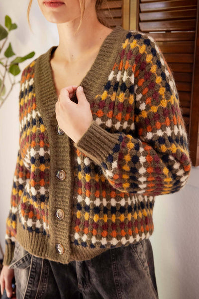 Multicolor Boyfriend Knit Cardigan