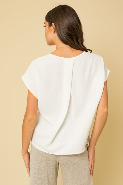 Short Sleeve Back Overlap Top