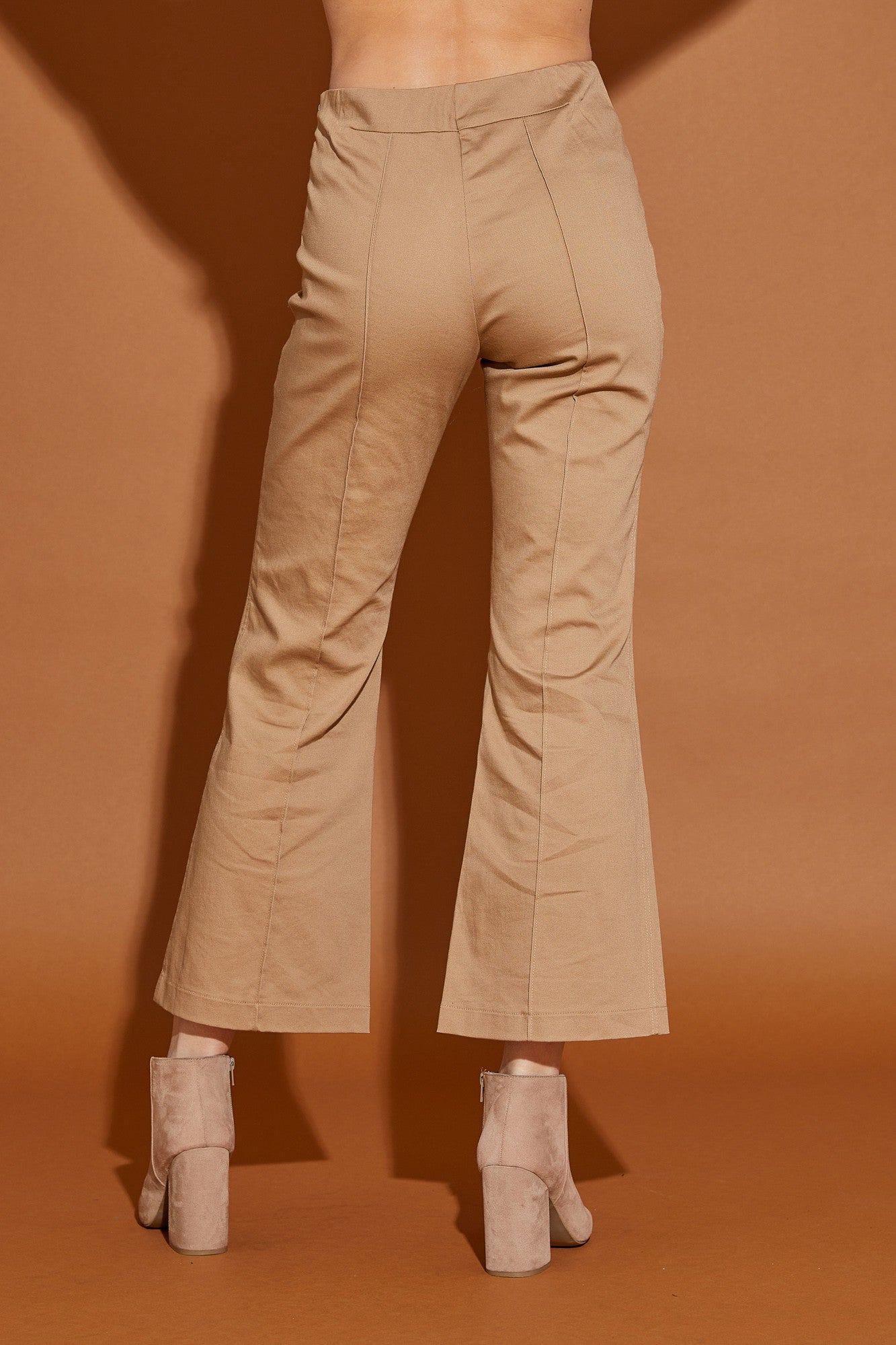 Elastic Waist Side Zip Up Pants