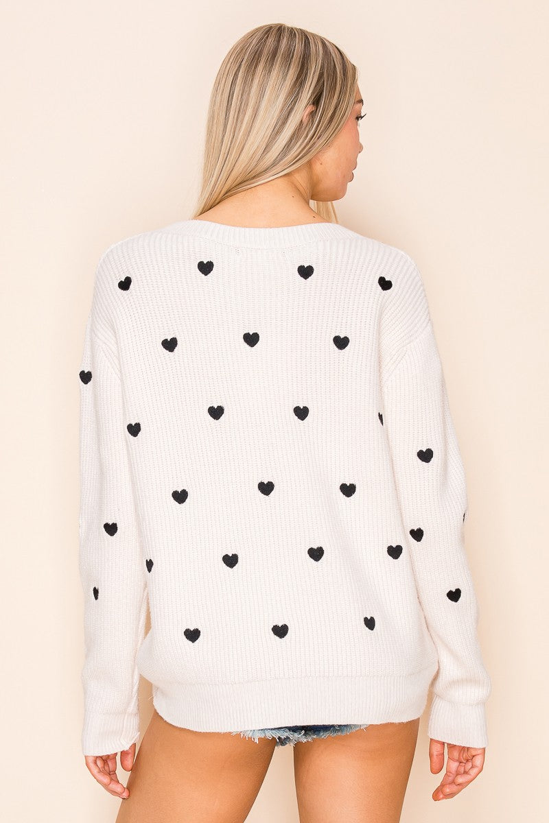 Heart Confetti Valentine Sweater