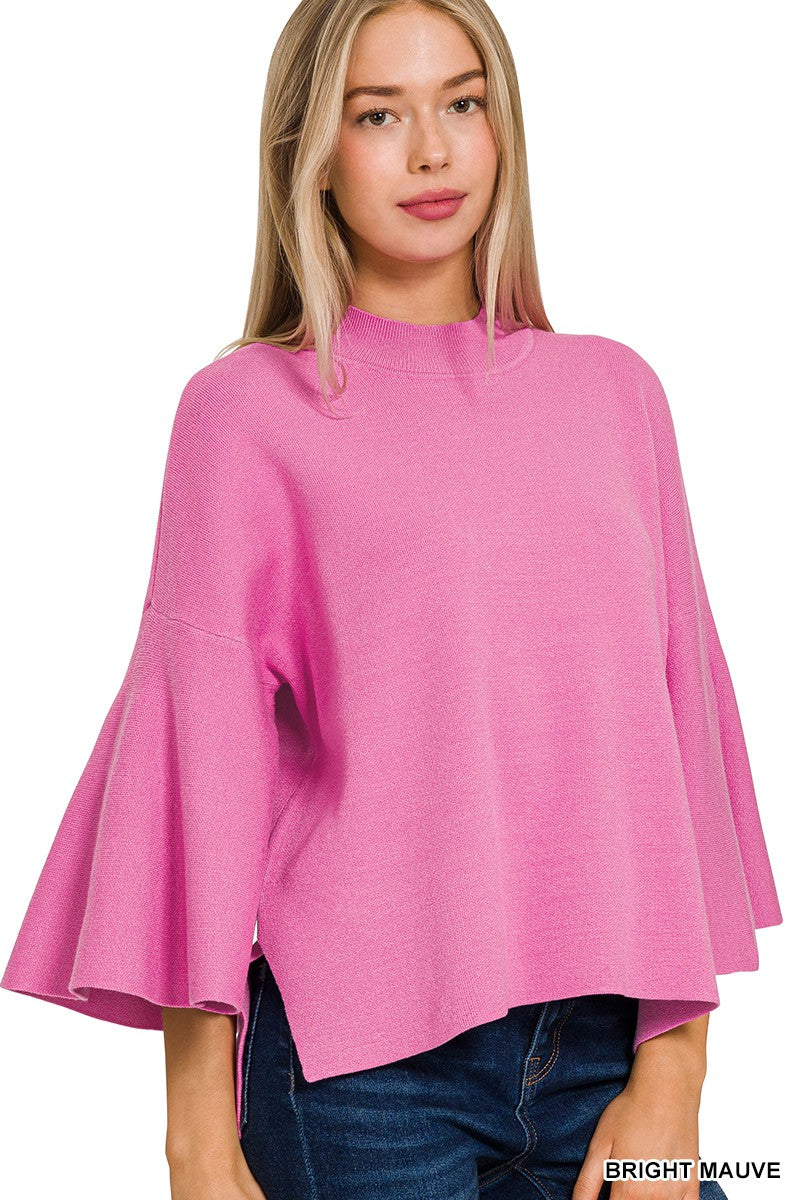 Viscose Bell Sleeve Sweater