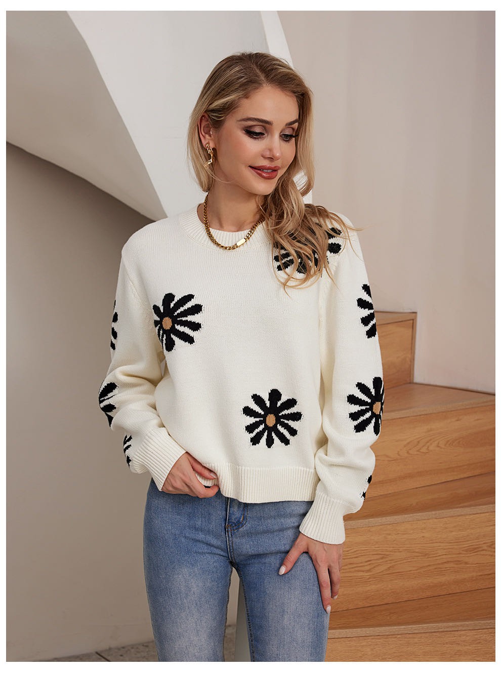 All Over Daisy Sweater