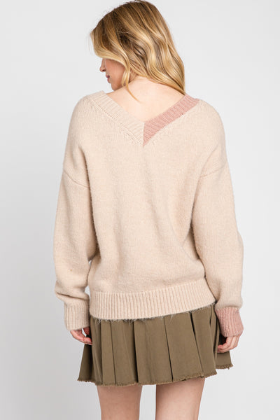 Contrast Sweater Top