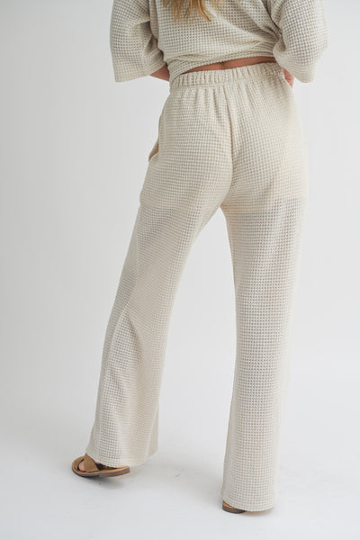 Waffle Fabric Knitted Pants