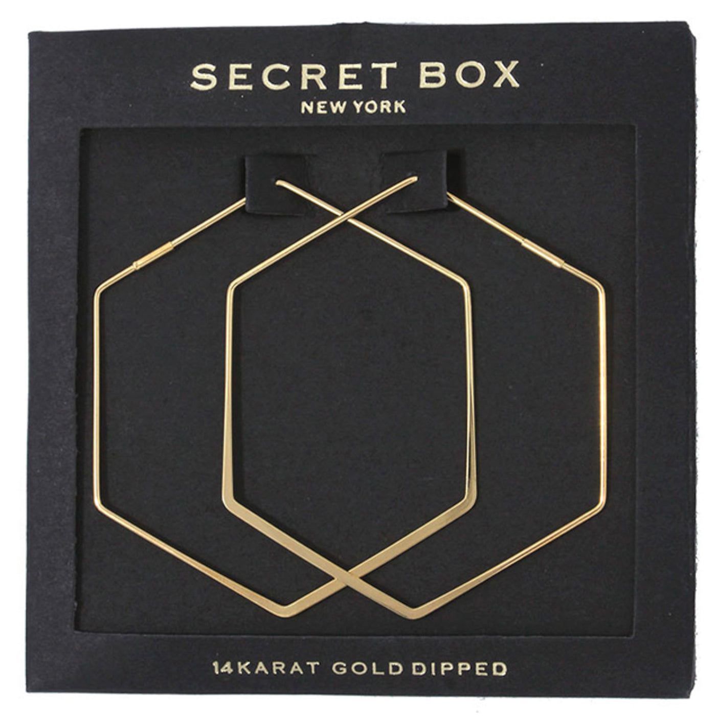 14K Gold Dipped Hexagon Earring