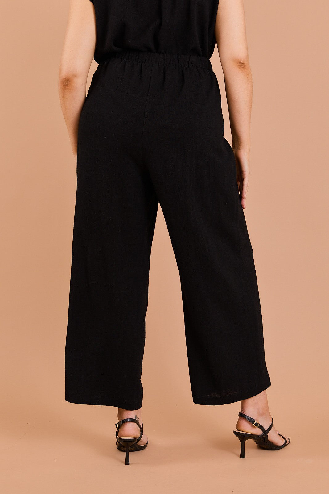 Plus Elastic Waist Front Pocket Pants