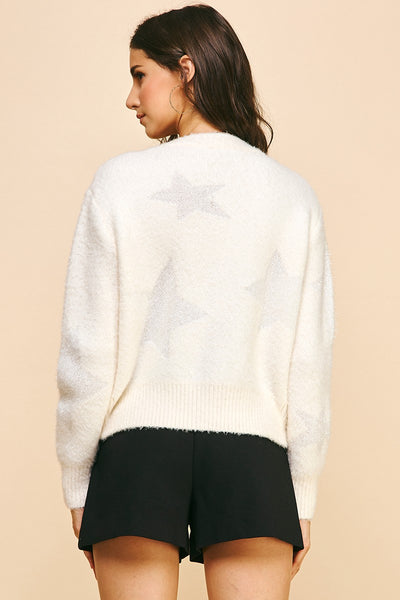 Star Embellishment Sweater Cardigan