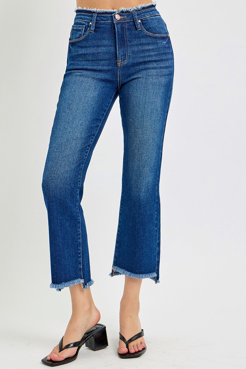 High Rise Crop Flare Jeans