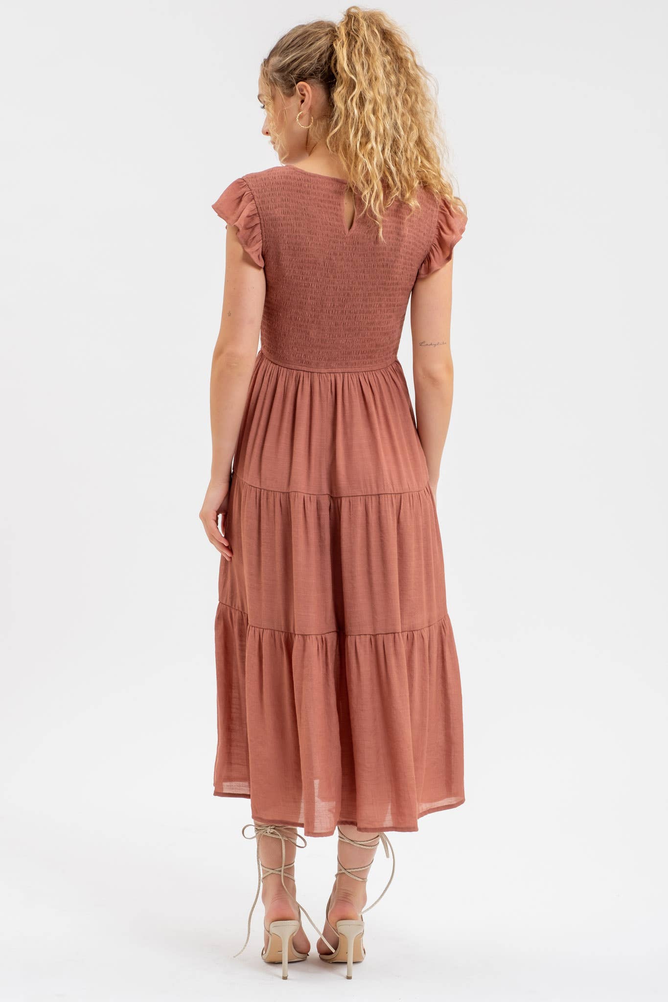 Smocked Tiered Midi Dress