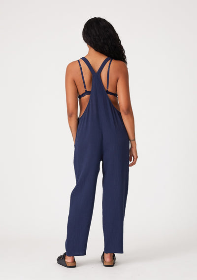 Cotton Oversized Sleeveless Racerback Jumpsuit