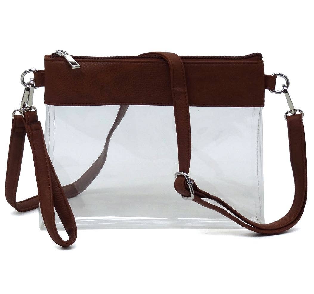 Game Day Clear Crossbody Bag/Clutch: Cow