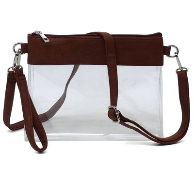 Game Day Clear Crossbody Bag/Clutch: Cow