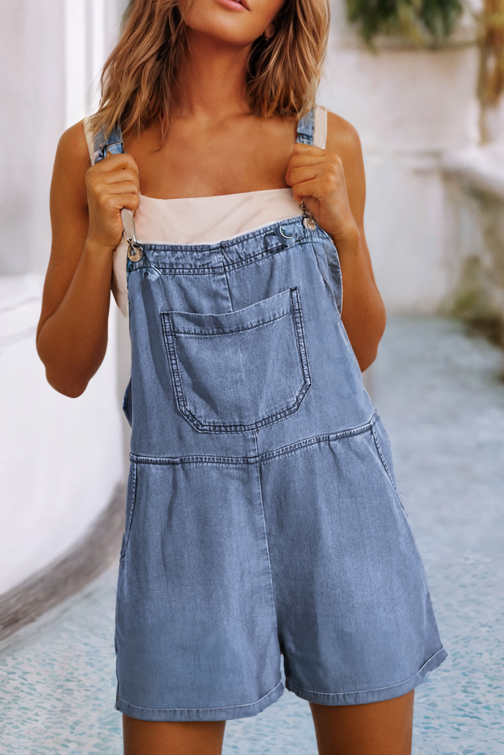 Casual Denim Romper