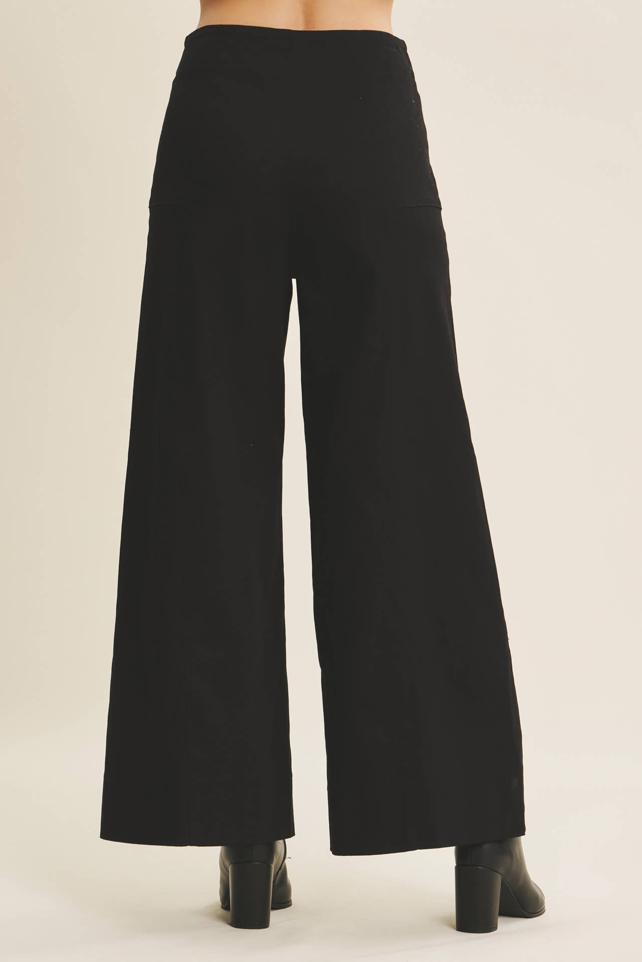 OLIVE WIDE-LEG ANKLE LENGTH PANTS