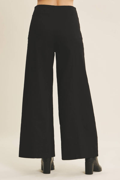 OLIVE WIDE-LEG ANKLE LENGTH PANTS