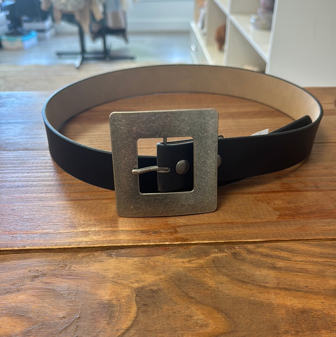 Square Silver Buckle Belt