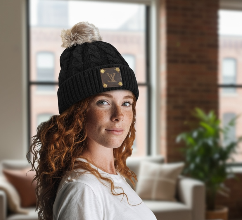 Black Beanie w/LV patch