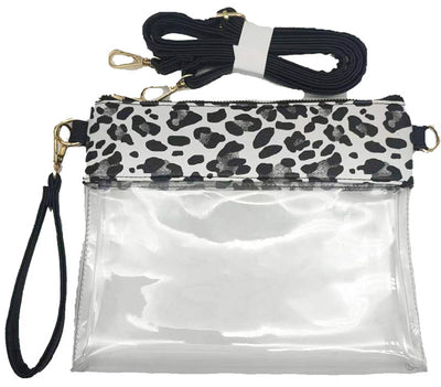 Game Day Clear Crossbody Bag/Clutch: Cow