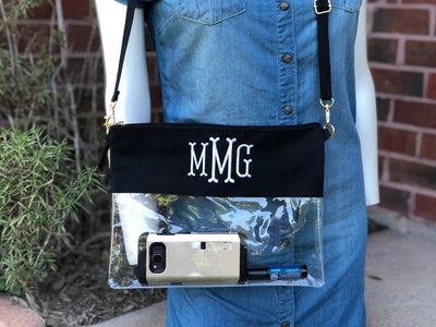 Game Day Clear Crossbody Bag/Clutch: Cow