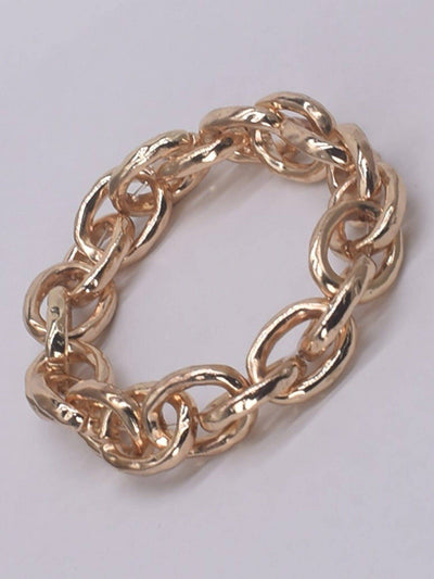 Link Chain Stretch Bracelet: Gold