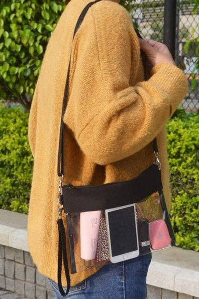 Game Day Clear Crossbody Bag/Clutch: Cow