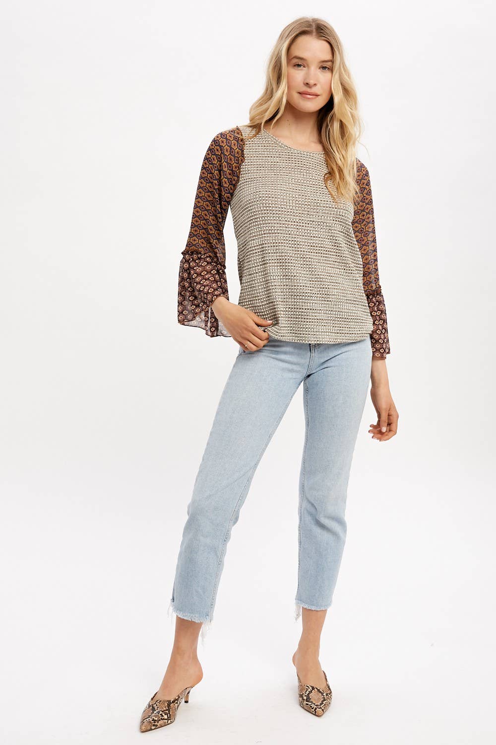 Printed Thermal Top: Mustard