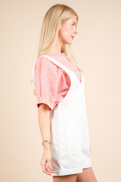 Washed Denim Casual Romper