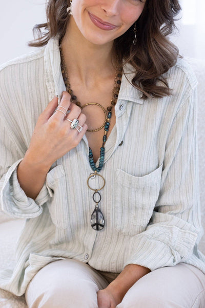 Full Circle Stone Stunner Necklace: Jasper