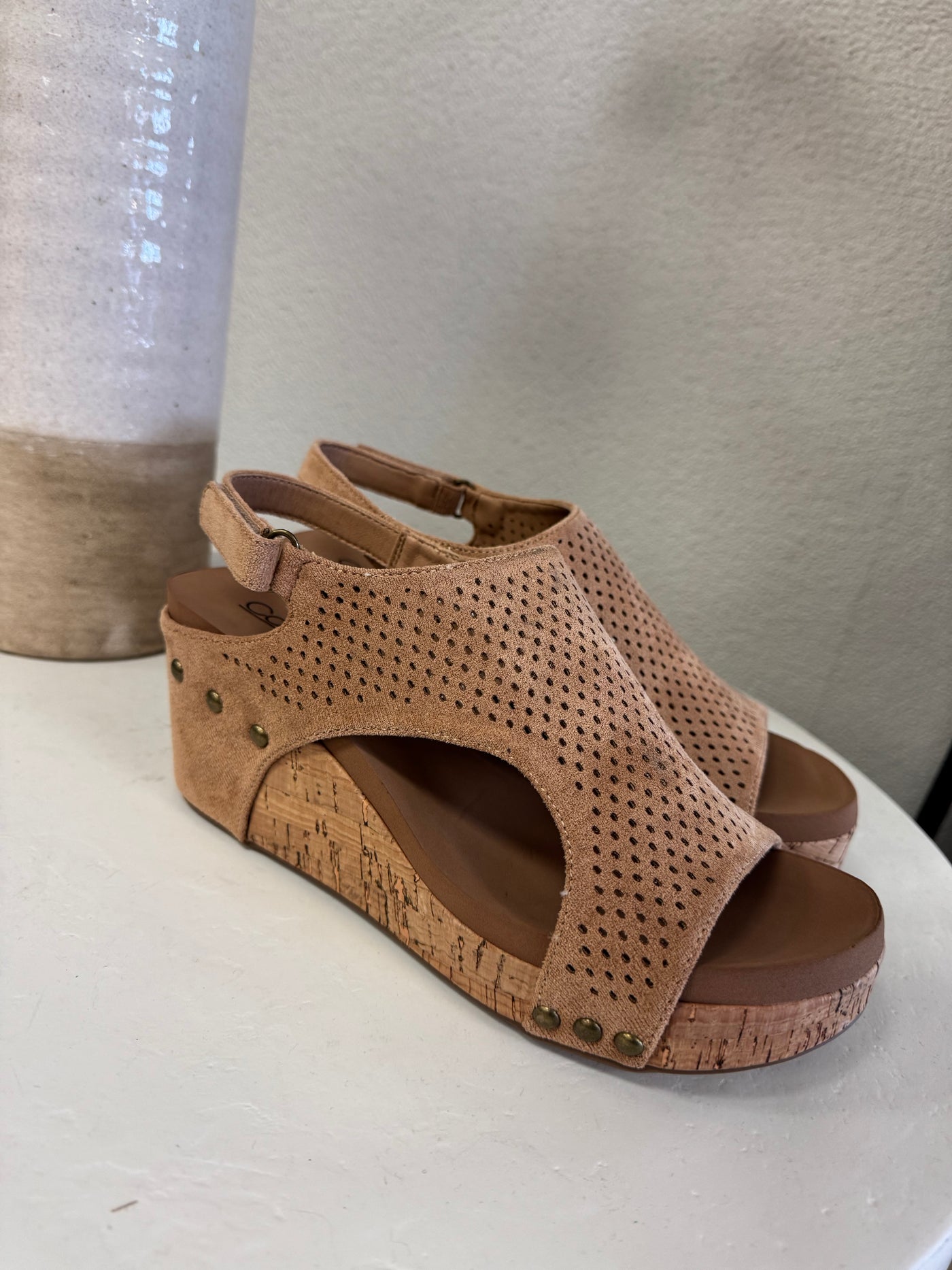 Corkys Carley Wedge in Perfect Camel