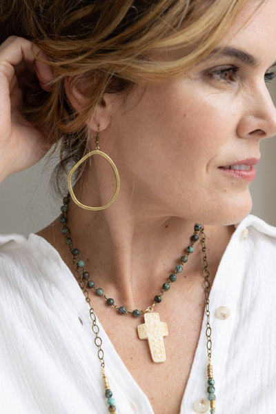 Funky Imperfect Brass Drop Earrings: Brass