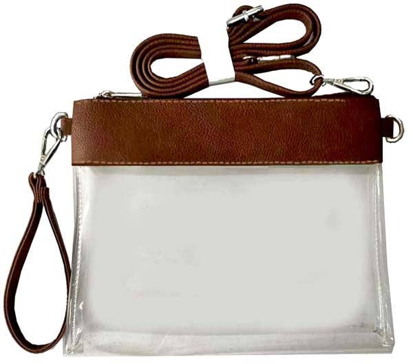 Game Day Clear Crossbody Bag/Clutch: Cow