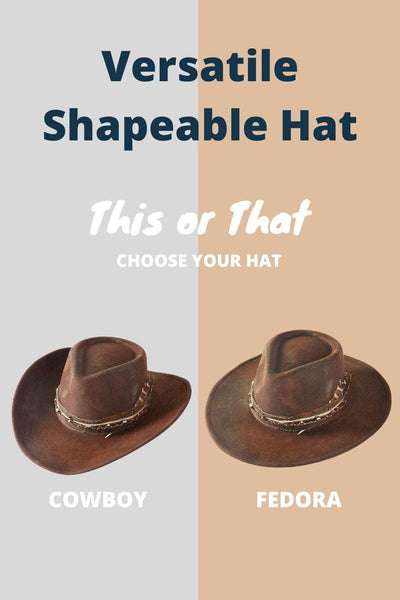 Betsy 2 in 1 Rustic Cowgirl/Fedora Hat