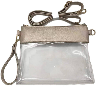 Game Day Clear Crossbody Bag/Clutch: Cow