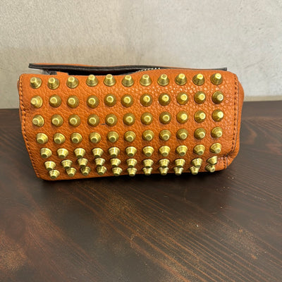 Brown Crossbody Purse w/ Gold Spikes