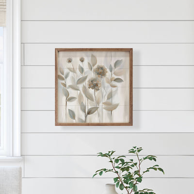 Flowers In Tan: 8 x 8 x 1.5