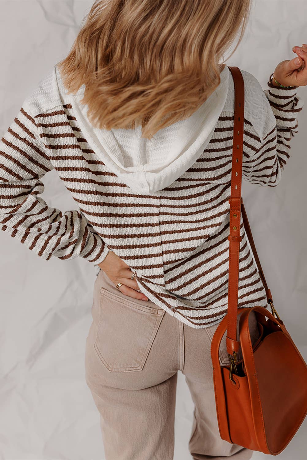 V Neck Hooded Long Sleeve Top