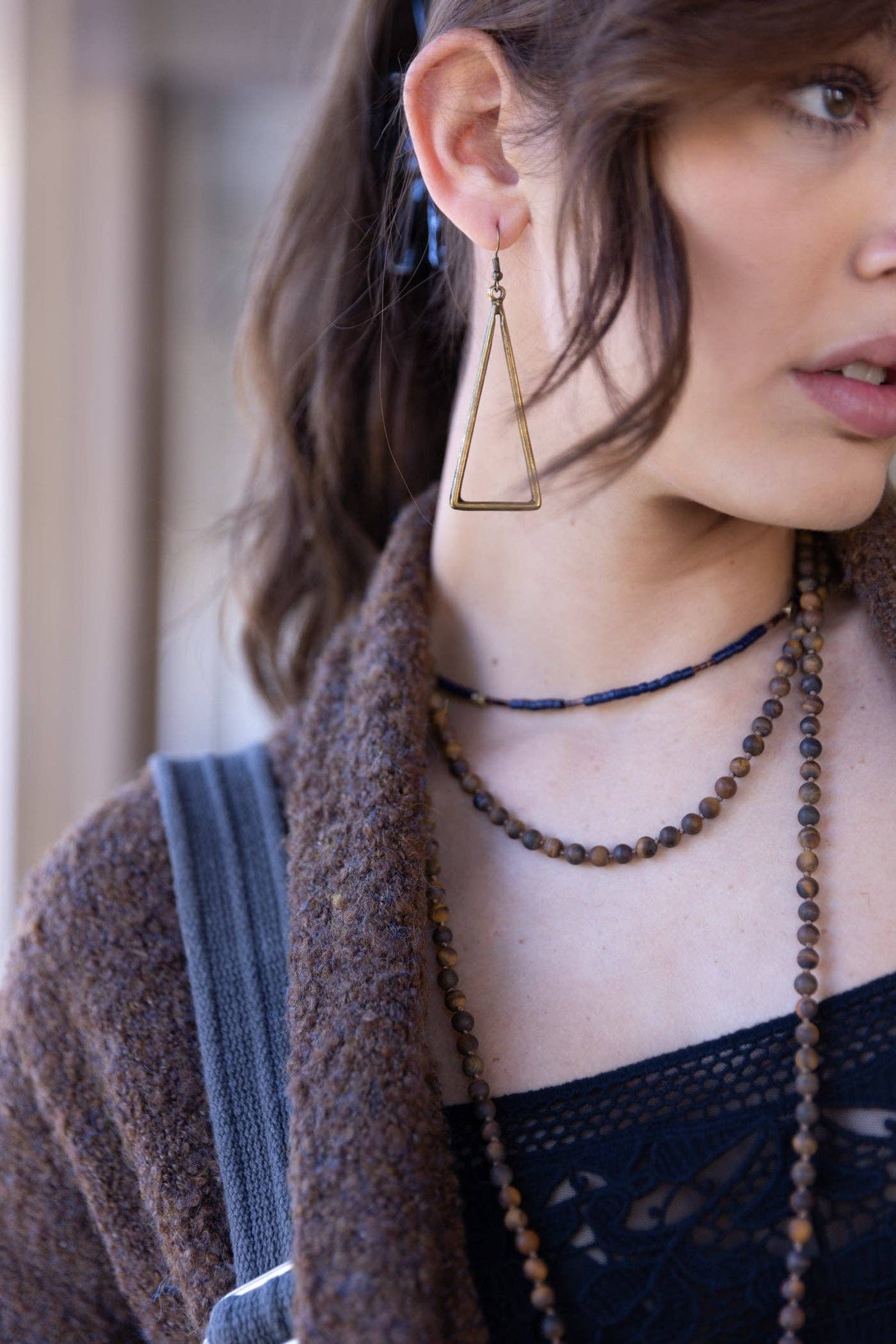 Big Boho Triangle Earrings