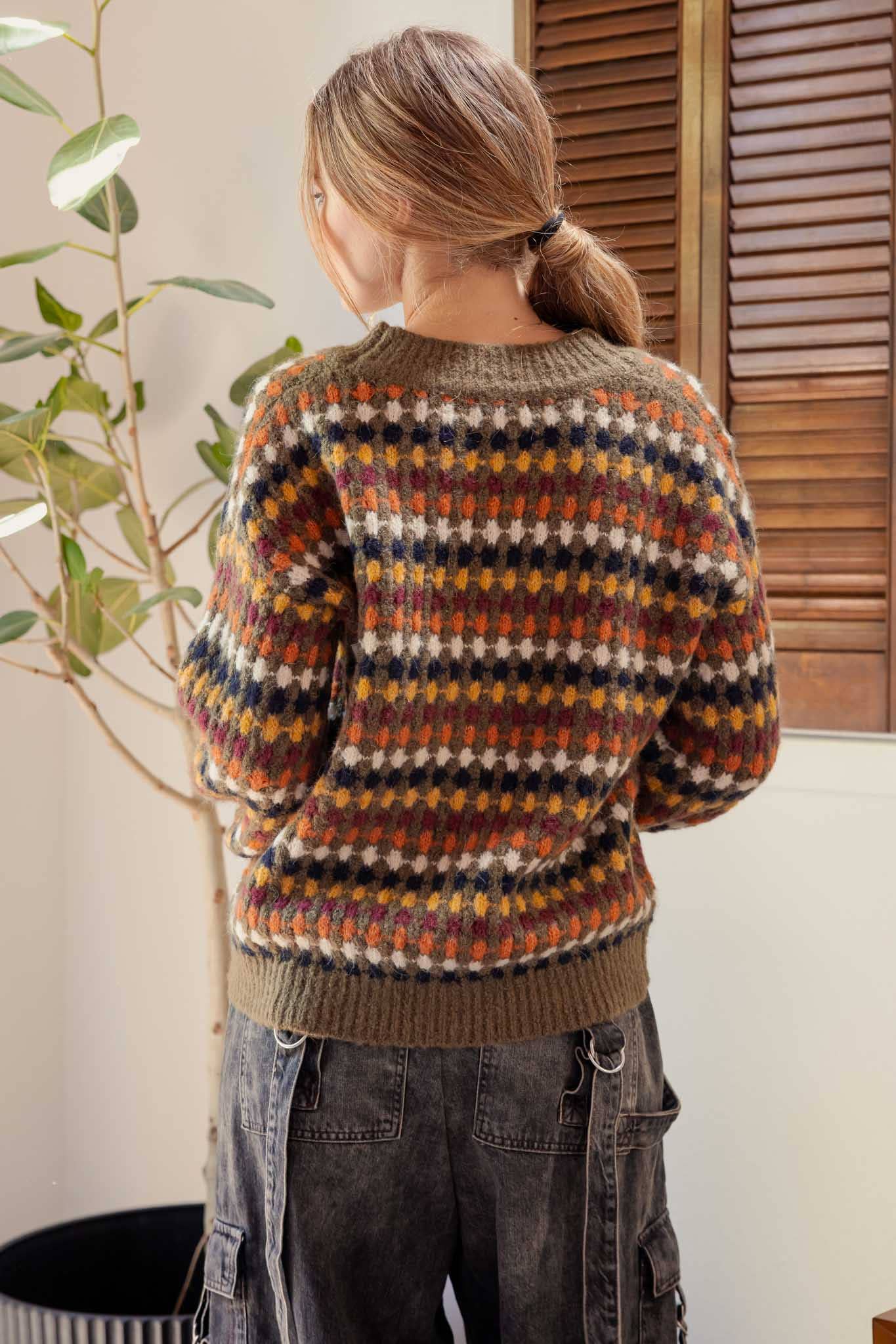 Multicolor Boyfriend Knit Cardigan