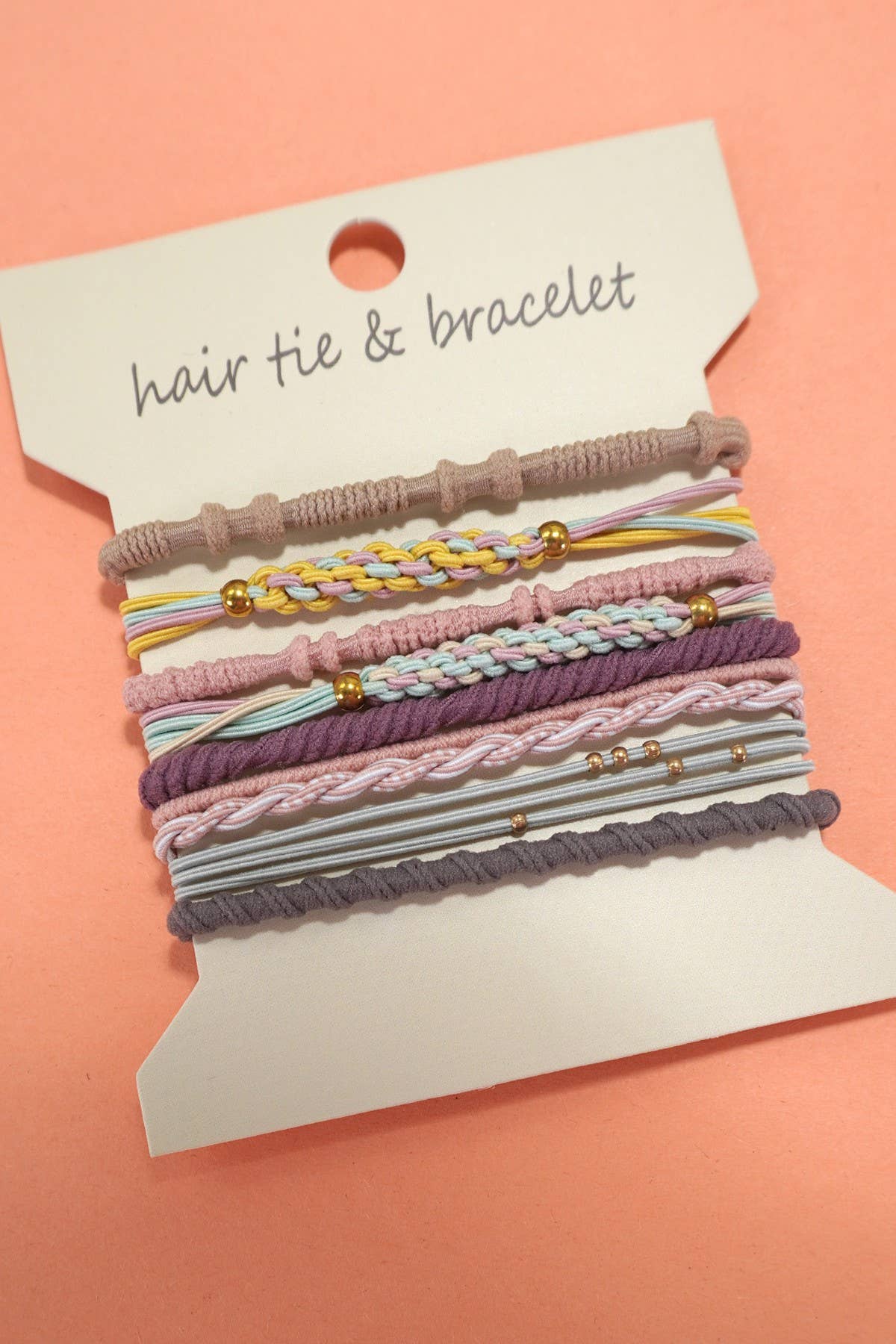 BOHO DUAL FUNCTION KNOT BRACELET HAIR TIES | 40BH103: Pastel,Olive,Tan