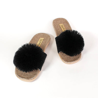 Pom Pom Slides | Black: Small,Large