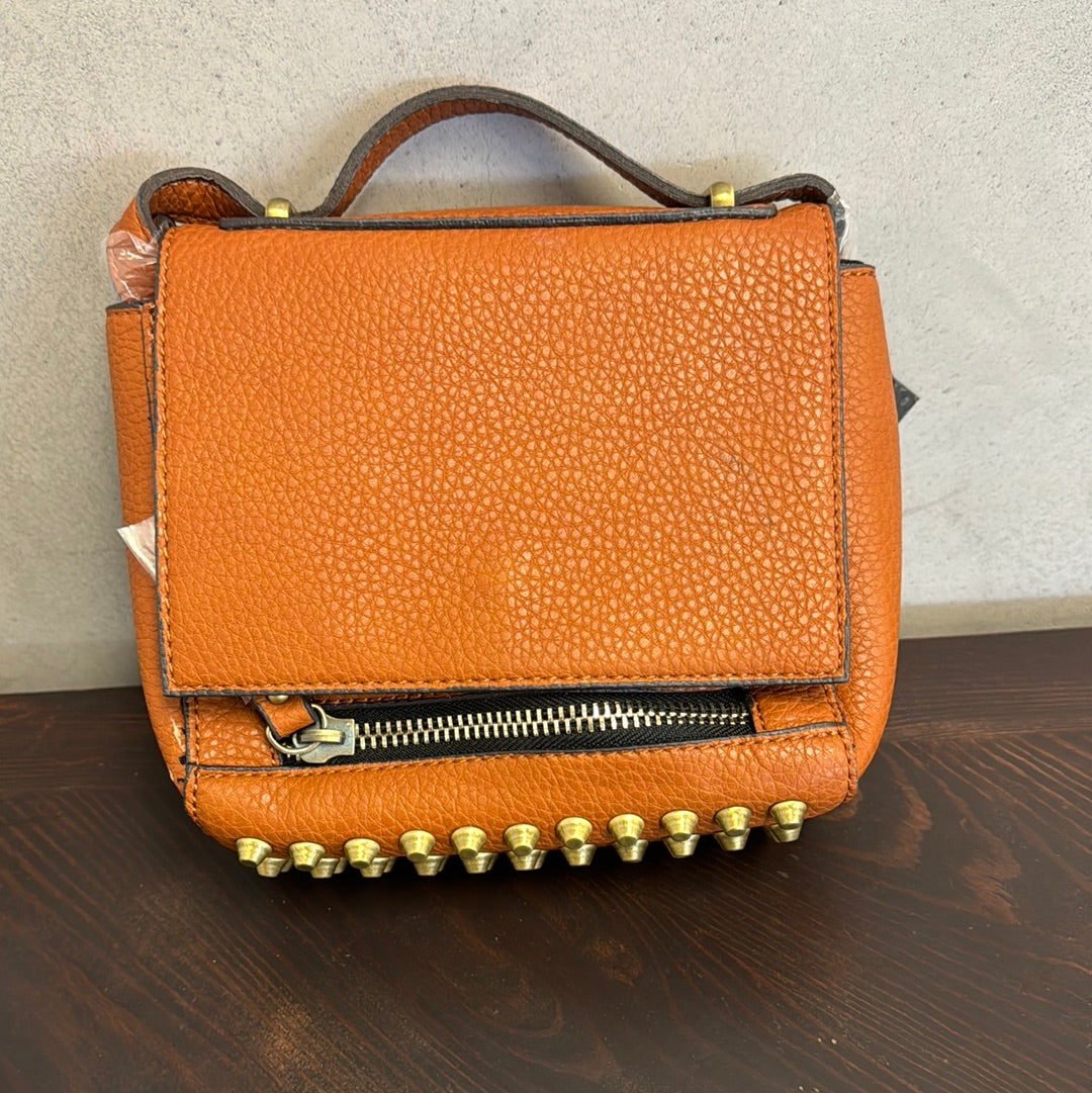 Brown Crossbody Purse w/ Gold Spikes