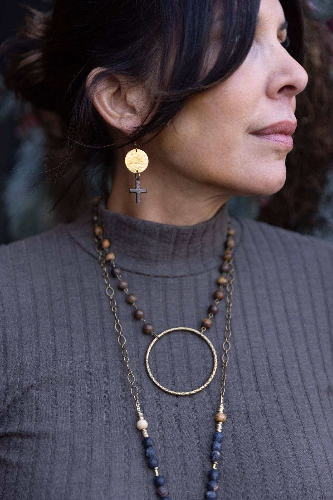 Full Circle Stone Stunner Necklace: Jasper